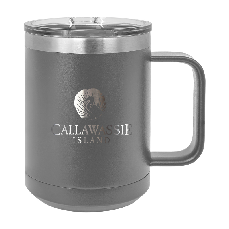 15 OZ. DARK GRAY POLAR CAMEL STAINLESS MUG WITH SLIDER LID